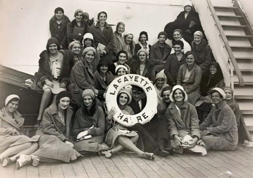 Smith's class of 1932 JYA participants, en route to France in 1931, Smith College Archives