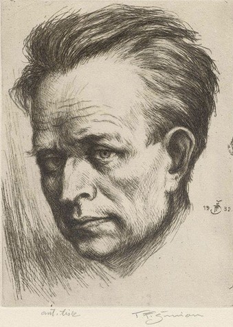 Self-portrait, Tavík František Šimon, etching, 1932