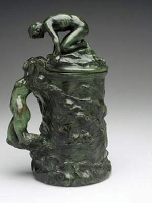 Enid Yandell, "Kiss Tankard," 1899, bronze. RISD Museum