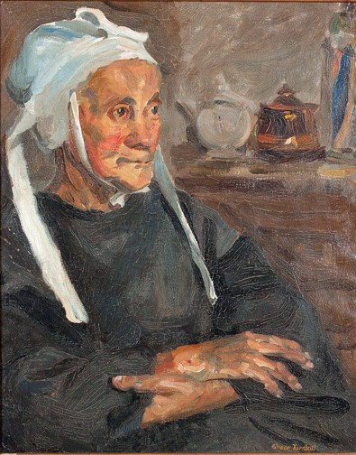 Grace Hill Turnbull, "Portrait of an Elderly Lady," n.d., oil on canvas. Invaluable.com
