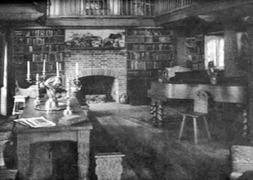 Photo of Turnbull's living room, including the table and chairs she sculpted. Reprinted in The Commission for Historical and Architectural Preservation - Staff Report, November 18, 2008