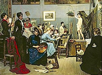 Women artists at the Académie Julian, retrieved from Wikipedia