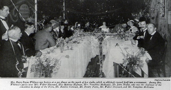 Hoffman was among the privileged guests at a Festa dinner given by Gertrude Vanderbilt Whitney. Photo from Vogue, volume 50, issue 2, July 15, 1917, p. 28