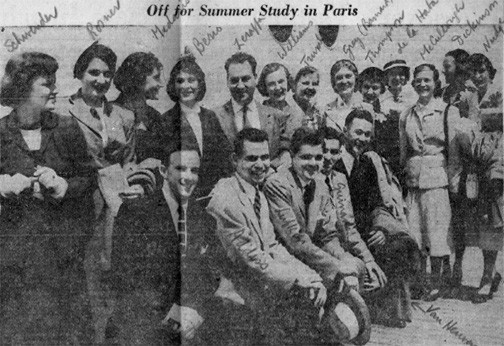 Yale Summer Study in Paris, 1951. N.Y. Herald Tribune, June 13, 1951, p. 13.