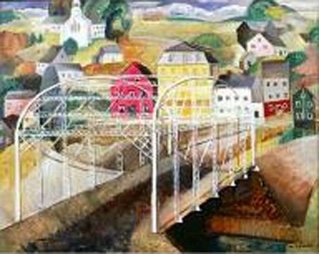 Marguerite Thompson Zorach, "Bridge, New England," n.d., oil on canvas. Newark Museum of Art