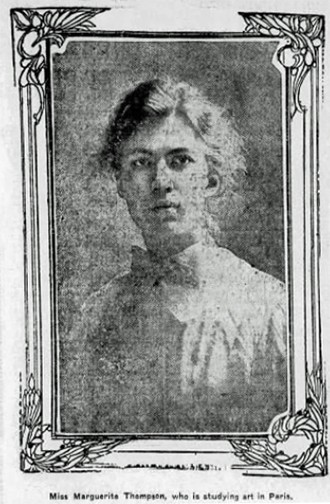 A photo of Marguerite Thompson from The Fresno Morning Republican, February 25, 1910, p. 13