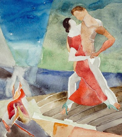 Marguerite Zorach, Dancers, n.d., watercolor and pencil on papers. AskArt