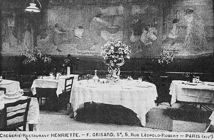 Interior of the restaurant Chez Henriette. Image retrieved from Crombie 2005, 36