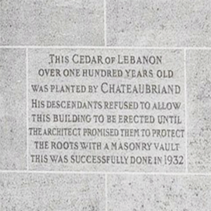 Engraved panel on the wall of the American Students’ Center (Delanoë) Engraved panel on the wall of the American Students’ Center (Delanoë)
