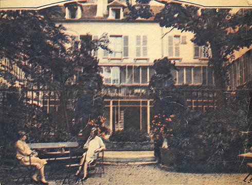 View of Reid Hall from second garden, July 9, 1928 New York Herald Paris. RH archives