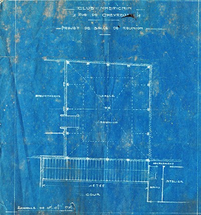 Charly Knight, Blueprint for the Salle d'Exposition. RH archives