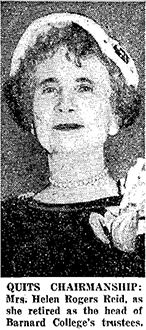 Photo of Helen Rogers Reid, ca. December 1956. Printed in The New York Times, December 13, 1956, p. 39. ProQuest Historical Newspapers