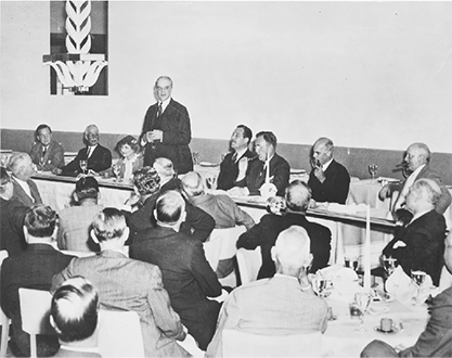 Photo by General Electric Company of Speakers' table in Terrace Club, at New York World's Fair Grounds; Helen Rogers Reid is only the woman in the picture. June 22, 1938. Museum of Innovation & Science. (Google Arts & Culture) Photo by General Electric Company of Speakers' table in Terrace Club, at New York World's Fair Grounds; Helen Rogers Reid is only the woman in the picture. June 22, 1938. Museum of Innovation & Science. (Google Arts & Culture)