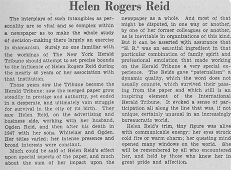 A tribute to Helen published right after her death in the European edition of the Herald-Tribune, July 29, 1970, p. 4. Gale Primary Sources. A tribute to Helen published right after her death in the European edition of the Herald-Tribune, July 29, 1970, p. 4. Gale Primary Sources.