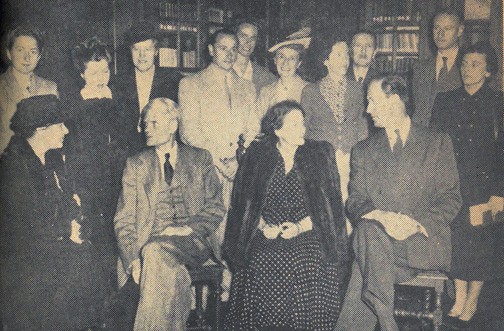 Sweet Briar College, Joseph E. Barker (Chair Romance Languages), Dorothy Leet, and Theodore Andersson (SB News, 1948)