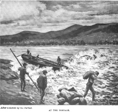 One of Taylor’s sketches from her Mackenzie river adventure, Outing, vol. 25, 1894-1895, 52)
