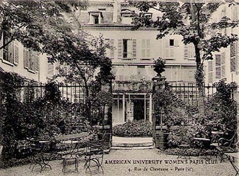 View of Reid Hall from its second garden, postcard, ca. 1925