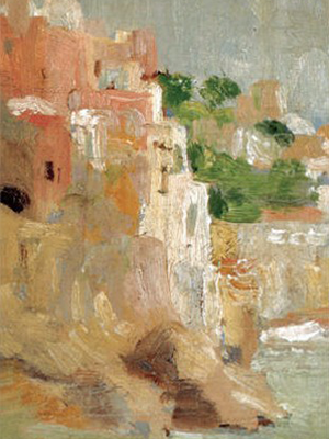 Alice Rumph, "Seascape, Italy," 1920s, oil on board. Collection of Frederic L. Smith. Reprinted in Ingham 132