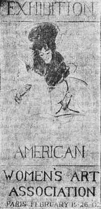 Poster for the 1902 AWAA exhibition by Elenore Plaisted Abbott, reproduced in The New York Herald European edition, February 23, 1902, Supplement p. 1. Poster for the 1902 AWAA exhibition by Elenore Plaisted Abbott, reproduced in The New York Herald European edition, February 23, 1902, Supplement p. 1