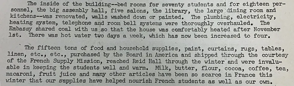 Dorothy Leet, "Report to Members and Other Friends of Reid Hall," June 7, 1948. Barnard Archives