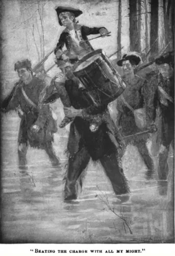 "Beating the Charge with All My Might", Sydney Adamson illustration to Winston Churchill's The Crossing, Collier, 1904