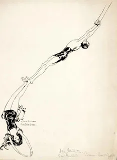 Ellen Graham Anderson, Pen-and-ink drawing of Ira and Edward Millette, Circus. New York. Image by Petrina Jackson. University of Virginia Special Collections. 