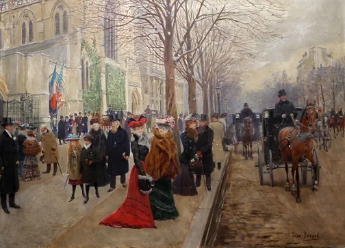 After the Service at Holy Trinity Church, Christmas 1890, Jean Béraud