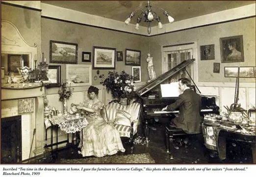 Photo by Blanchard of Blondelle Malone in her drawing room, 1909. University of South Carolina Libraries Digital Collections.