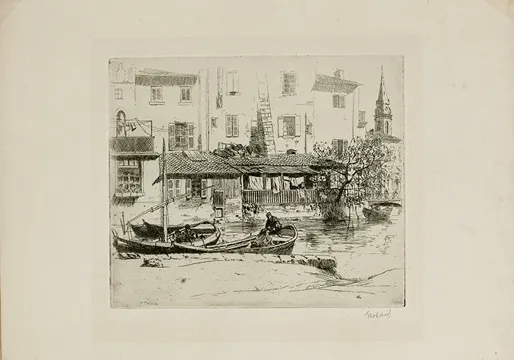 Ada Irene Vose Congdon, "Place Ste Geneviève, Paris," print, 1911