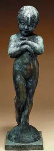 May Elizabeth Cook, "Girl with Butterfly, 1927, inscribed 'M E Cook Sc. 1927' and 'Roman Bronze Works N-Y-' (on the base) bronze with weathered patina 37¾ . Domberg House