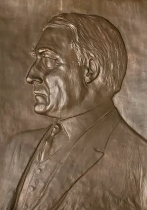 M. E. Cook, Bronze relief of President Harding, Thomas J. Moyer Ohio Judicial Center, Supreme Court of Ohio, 1930's