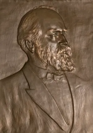 M. E. Cook, Bronze relief of President James A. Garfield. Thomas J. Moyer Ohio Judicial Center, Supreme Court of Ohio, 1930's