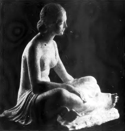 Mary Elizabeth Cook, "Rest," n.d., Model of a ballerina in the Opéra Comique in Paris. Bulletin of the American Ceramic Society.
