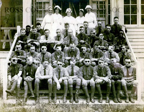 Mary "May" Elizabeth Cook with some of her patients. Ross County Historical Society