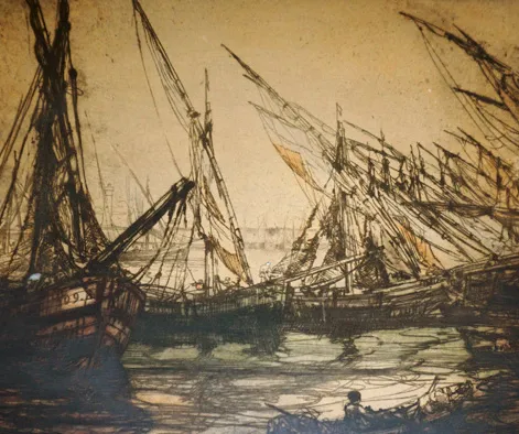 Untitled seascape Armand Coussens, engraving on paper, undated, RH Archives