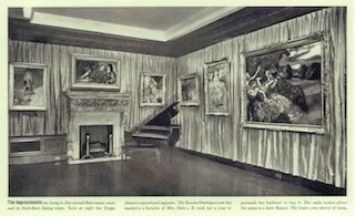 The Dales’ Impressionist room at their E. 79th Street townhouse. Published in Life, volume 5, number 15, October 10, 1938, p. 29.