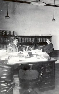 Photograph of Chester Dale (on the right) as a young businessman. Chester Dale Papers, Archives of American Art