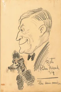 Portrait of Chester Dale with his dog Coco.
