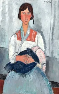 Amedeo Modigliani, "Une bohémienne et son enfant," 1919, oil on canvas. The Chester Dale Collection, National Gallery of Art