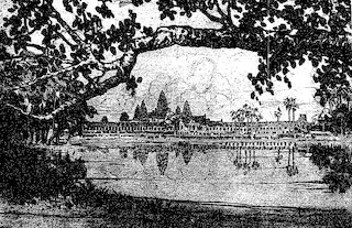 Lucille Douglass, etching of Angkor-Wat, c. 1927. Robbins, p. 85.