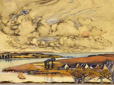 Florence Este, “Le Matin, November,” undated, Gouache and charcoal and graphite on tan wove paper. Art Institute of Chicago