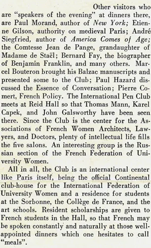  Events at the Club, Barnard Bulletin, 1934