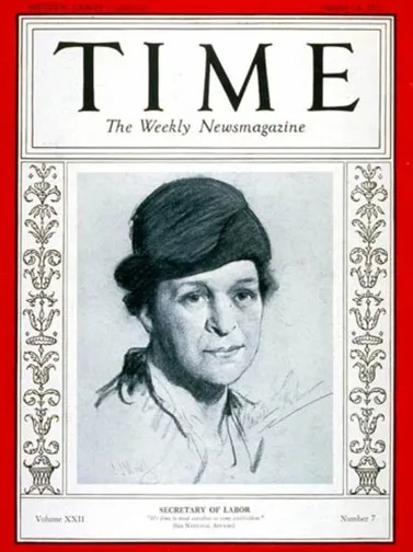 Frances Perkins on the cover of Time Magazine, November 7, 1933