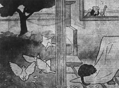 Fresco detail, Chez Henriette, San Francisco Chronicle, September 2, 1900