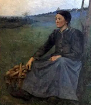 Grace Gassette, Paysanne devant Fussy, oil on canvas, 1898. Artnet