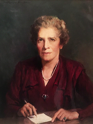 Harold Mathew Brett, Virginia C. Gildersleeve, oil on canvas. Image retrieved from RH archives. Harold Mathew Brett, Virginia C. Gildersleeve, oil on canvas. Image retrieved from RH archives.