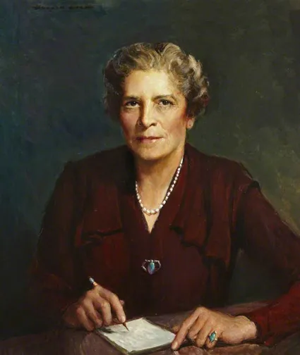"Virginia Crocheron Gildersleeve", portrait by Harold Matthews Brett, ca. 1945, oil on canvas, Columbia University