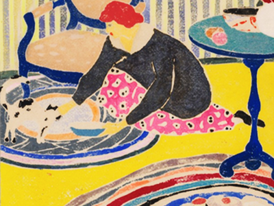 Ada Gilmore, “Rag Rugs,” ca. 1913, color woodcut on wove paper. Cleveland Museum of Art.