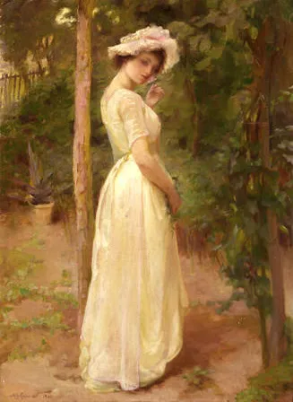 Mary Shepard Greene, "Girl with Bonnet," oil on canvas, 1900. New Mexico Museum of Art