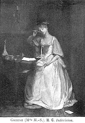 Mary Shepard Greene, "Indécision," Catalogue of the Salon des artistes français, 1903, p. 55. Gallica
